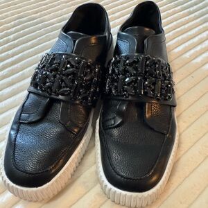 Karl Lagerfeld Jules Black Leather Embellished Sneakers